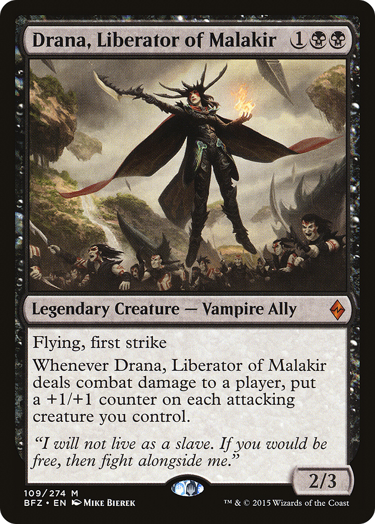 Drana, Liberator of Malakir [Battle for Zendikar] MTG Single Magic: The Gathering
