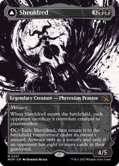 Sheoldred // The True Scriptures (Showcase Planar Booster Fun) [March of the Machine] MTG Single Magic: The Gathering   