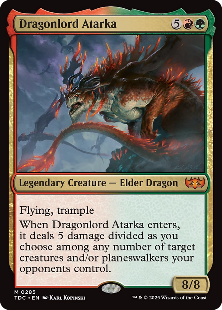 Dragonlord Atarka (TDC-285) [Commander: Tarkir: Dragonstorm] MTG Single Wizards of the Coast