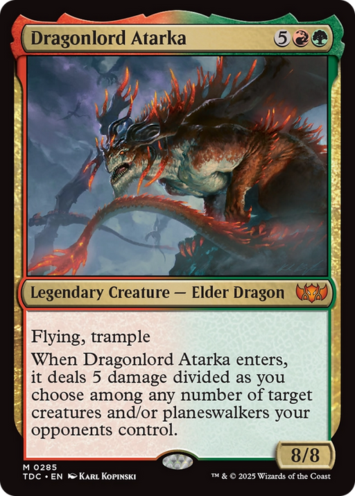 Dragonlord Atarka (TDC-285) [Commander: Tarkir: Dragonstorm] MTG Single Wizards of the Coast