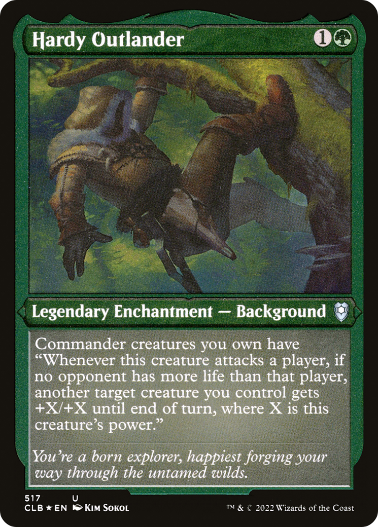 Hardy Outlander (CLB-517) [Commander Legends: Battle for Baldur's Gate] Etched Foil MTG Single Wizards of the Coast