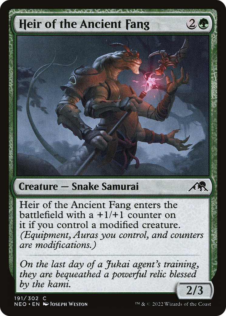 Heir of the Ancient Fang (NEO-191) [Kamigawa: Neon Dynasty] Foil MTG Single Wizards of the Coast