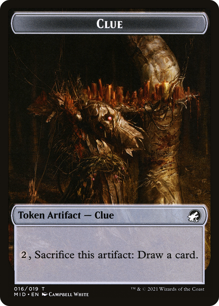 Clue (TMID-016) [Tokens] Innistrad: Midnight Hunt Tokens MTG Single Wizards of the Coast