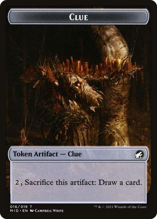 Clue (TMID-016) [Tokens] Innistrad: Midnight Hunt Tokens MTG Single Wizards of the Coast