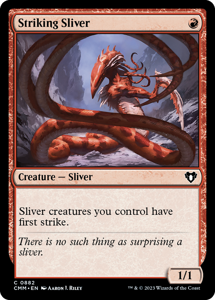 Striking Sliver (CMM-882) [Commander Masters] MTG Single Wizards of the Coast
