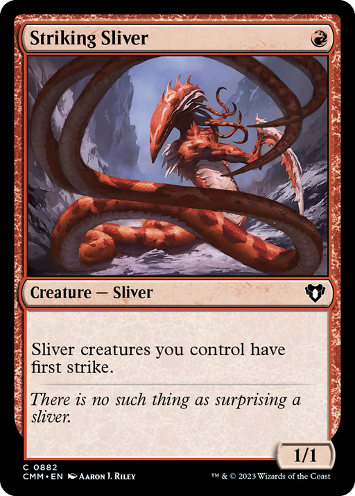 Striking Sliver (CMM-882) [Commander Masters] MTG Single Wizards of the Coast