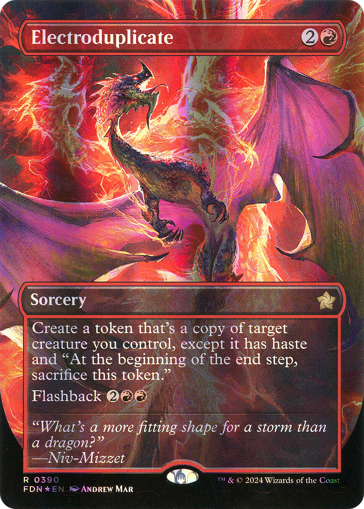 Electroduplicate (Mana Foil) (FDN-390) [Foundations] (Borderless) Foil MTG Single Wizards of the Coast