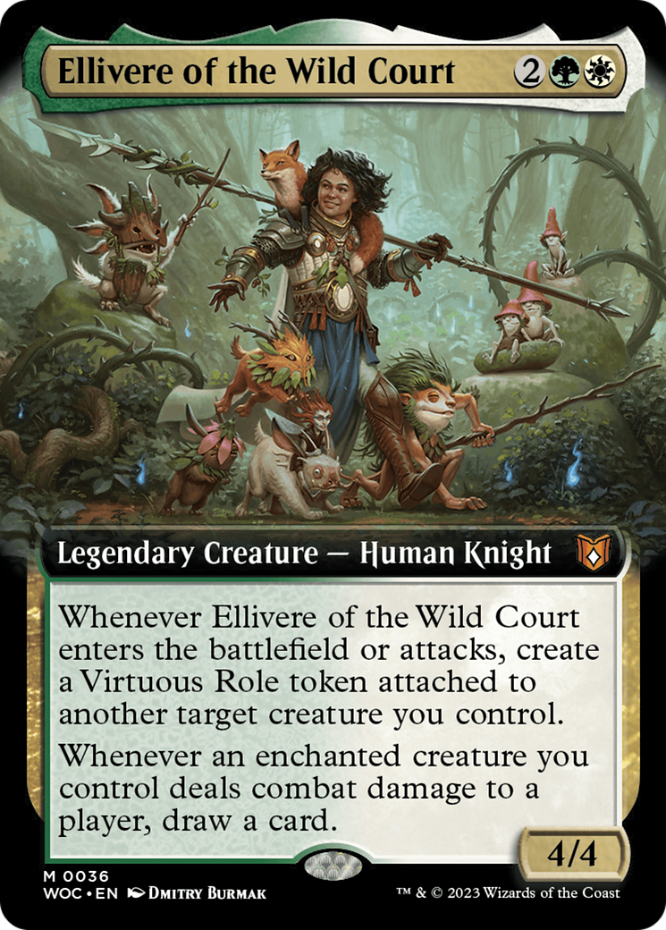 Ellivere of the Wild Court (WOC-036) [Wilds of Eldraine Commander] (Extended Art) MTG Single Wizards of the Coast