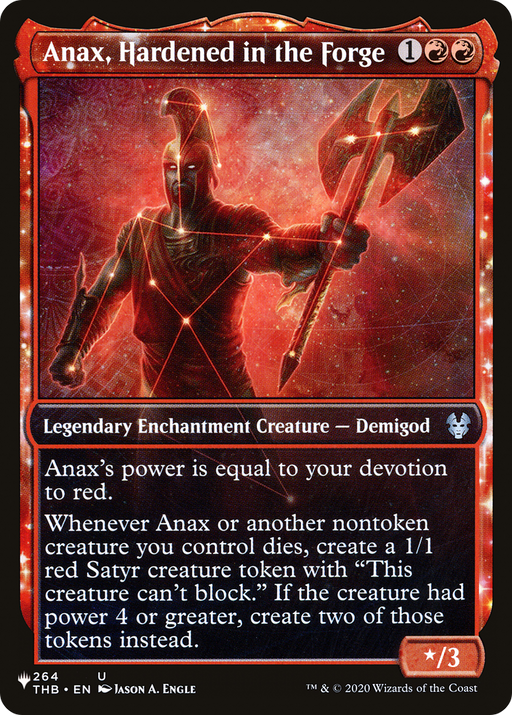 Anax, Hardened in the Forge (LIST-THB-264) [Mystery Booster] The List (Showcase) MTG Single Wizards of the Coast