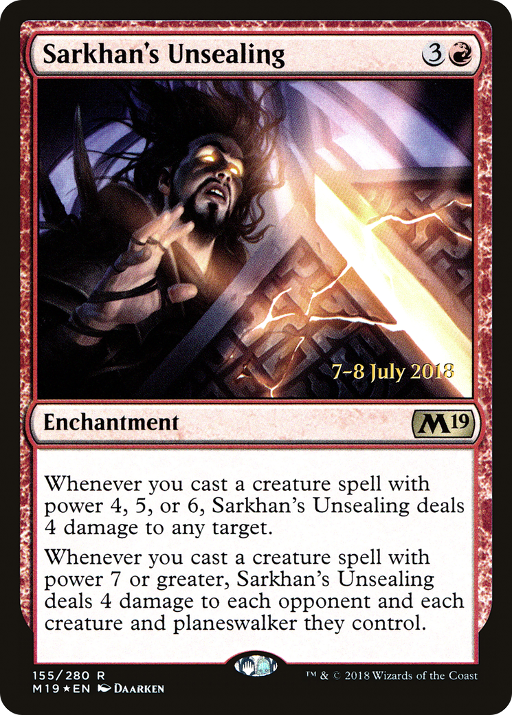 Sarkhan's Unsealing (PRE-155) [Core Set 2019 Promos] Foil MTG Single Wizards of the Coast