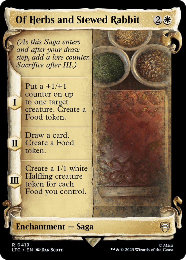 Of Herbs and Stewed Rabbit (Showcase Scrolls) (LTC-419) [Tales of Middle-earth Commander] (Showcase) Foil MTG Single Wizards of the Coast
