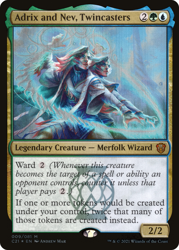 Adrix and Nev, Twincasters (C21-009) [Commander 2021] Foil MTG Single Wizards of the Coast