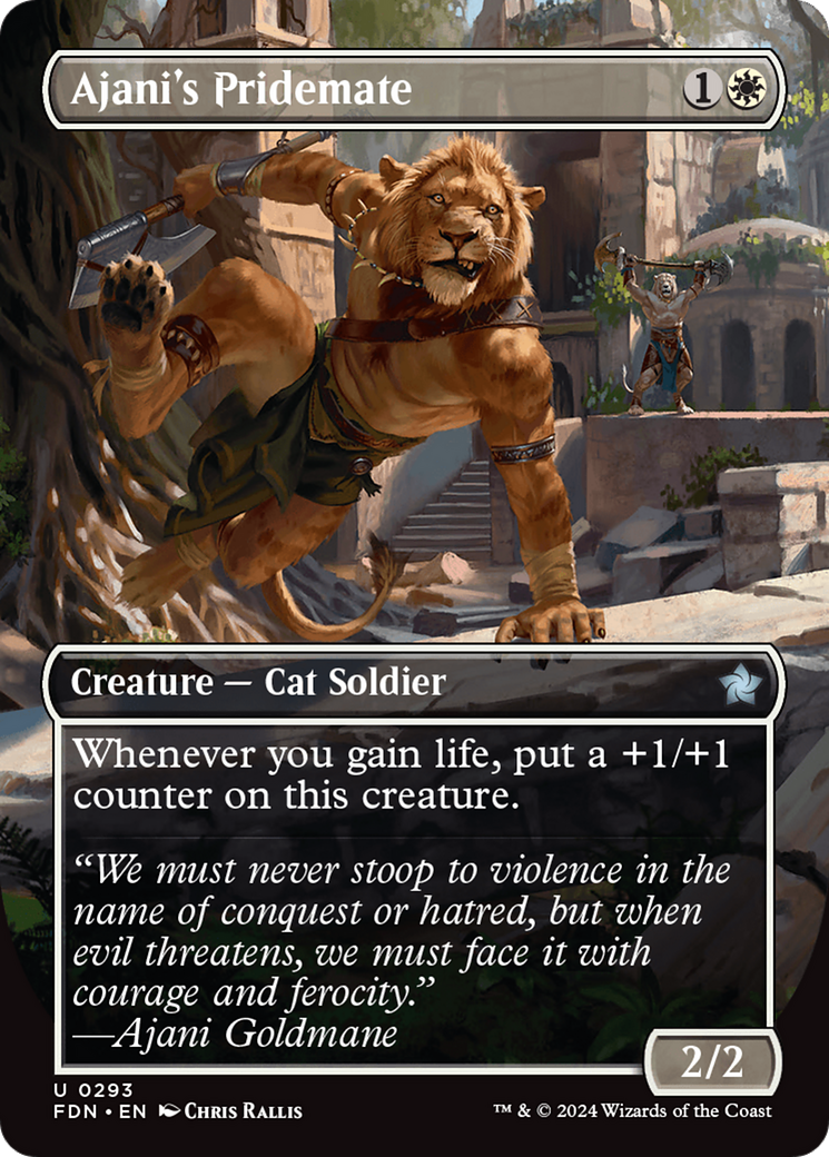 Ajani's Pridemate (FDN-293) [Foundations] (Borderless) Foil MTG Single Wizards of the Coast