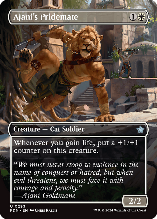 Ajani's Pridemate (FDN-293) [Foundations] (Borderless) Foil MTG Single Wizards of the Coast