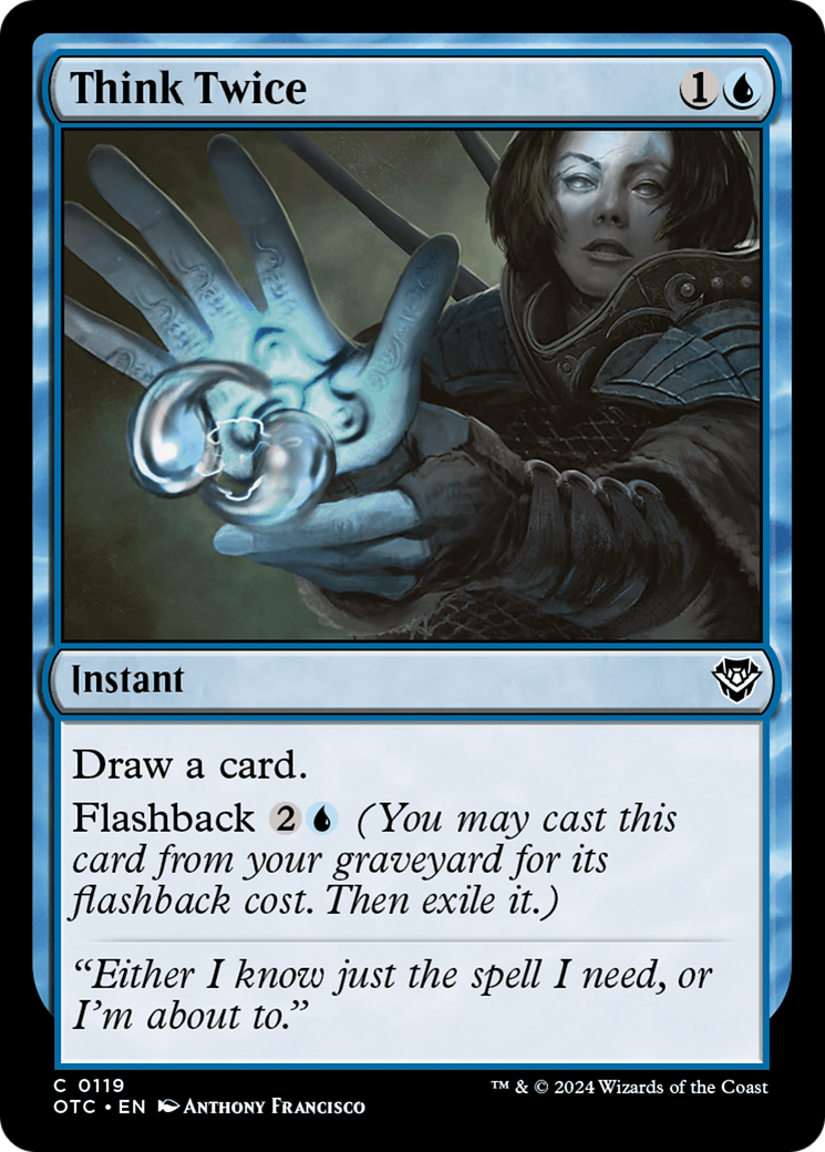 Think Twice (OTC-119) [Outlaws of Thunder Junction Commander] MTG Single Wizards of the Coast