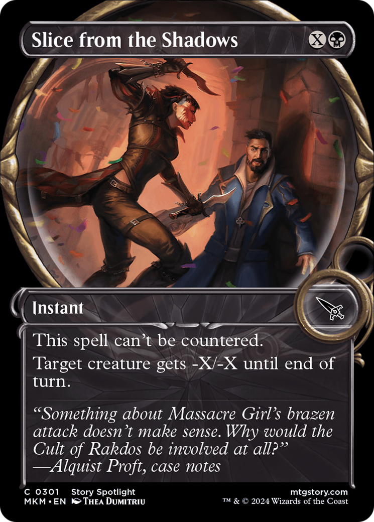 Slice from the Shadows (MKM-301) [Murders at Karlov Manor] (Showcase) Foil MTG Single Murders at Karlov Manor