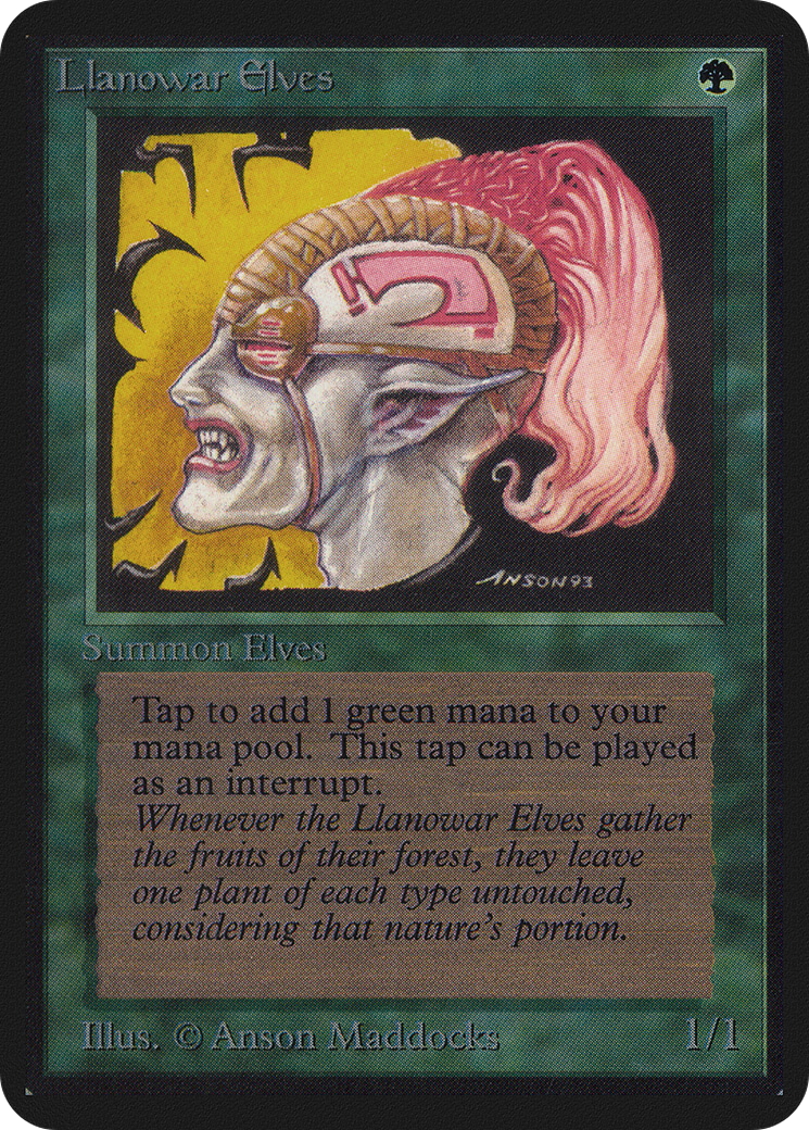Llanowar Elves (LEA-210) [Oldschool] Limited Edition Alpha MTG Single Wizards of the Coast
