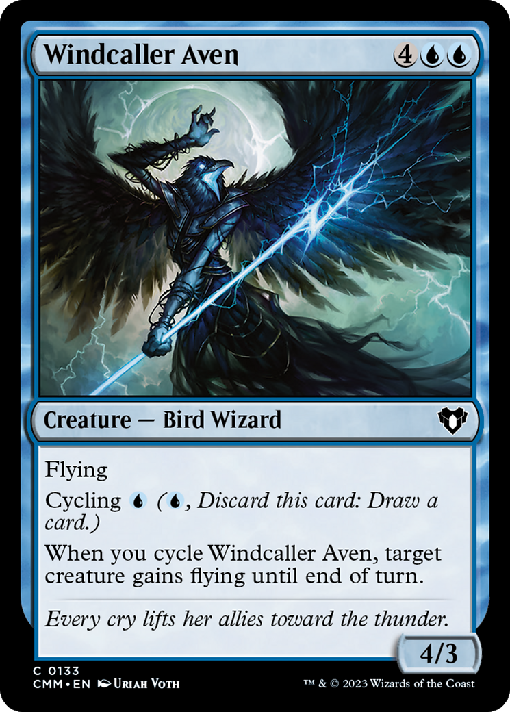 Windcaller Aven (CMM-133) [Commander Masters] Foil MTG Single Wizards of the Coast