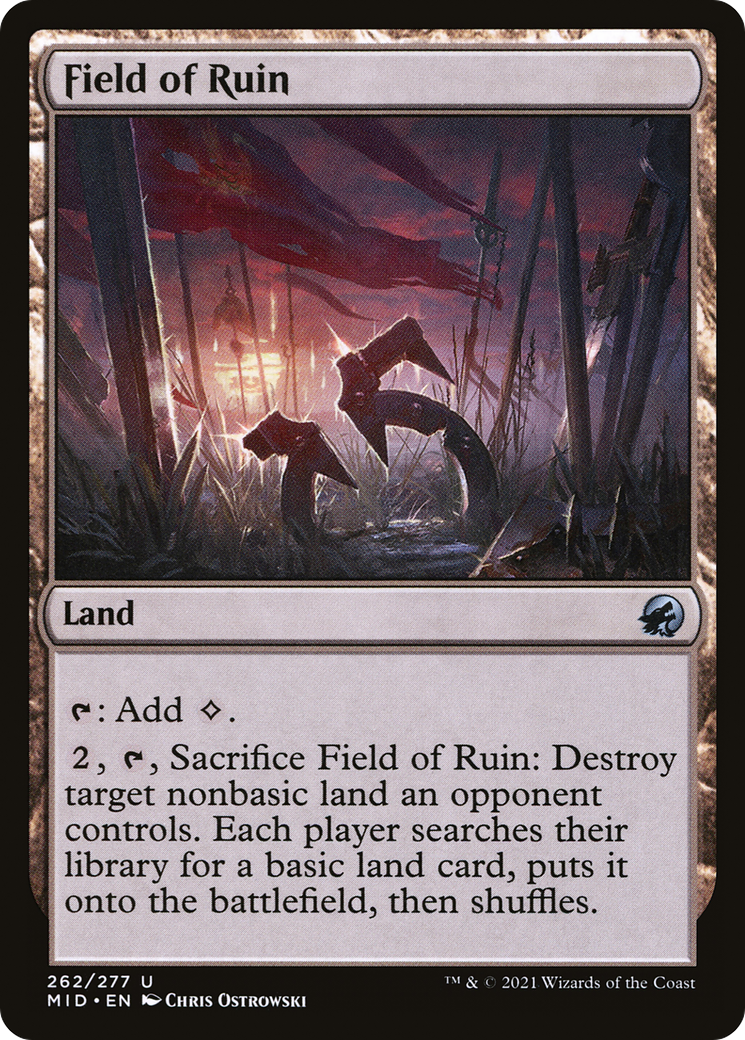 Field of Ruin (MID-262) [Innistrad: Midnight Hunt] Foil MTG Single Wizards of the Coast