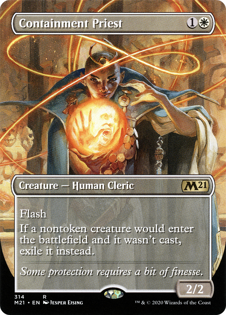 Containment Priest (Alternate Art) (M21-314) [Core Set 2021] (Borderless) Foil MTG Single Wizards of the Coast