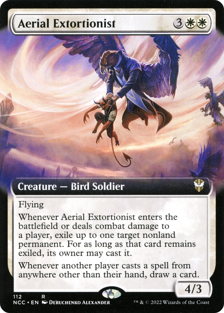 Aerial Extortionist (NCC-112) [New Capenna Commander] (Extended Art) MTG Single Wizards of the Coast