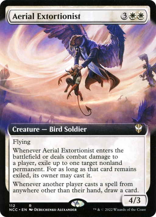 Aerial Extortionist (NCC-112) [New Capenna Commander] (Extended Art) MTG Single Wizards of the Coast