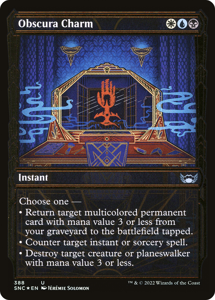 Obscura Charm (Gilded Foil) (SNC-388) [Streets of New Capenna] (Showcase) Foil MTG Single Wizards of the Coast