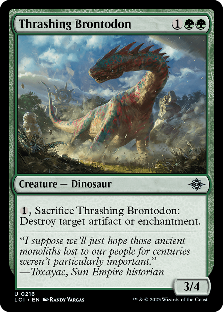 Thrashing Brontodon (LCI-216) [The Lost Caverns of Ixalan] Foil MTG Single Wizards of the Coast