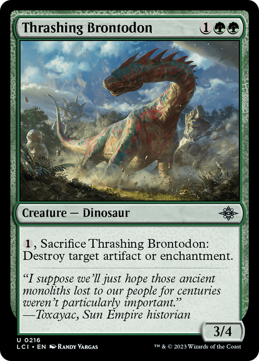 Thrashing Brontodon (LCI-216) [The Lost Caverns of Ixalan] Foil MTG Single Wizards of the Coast
