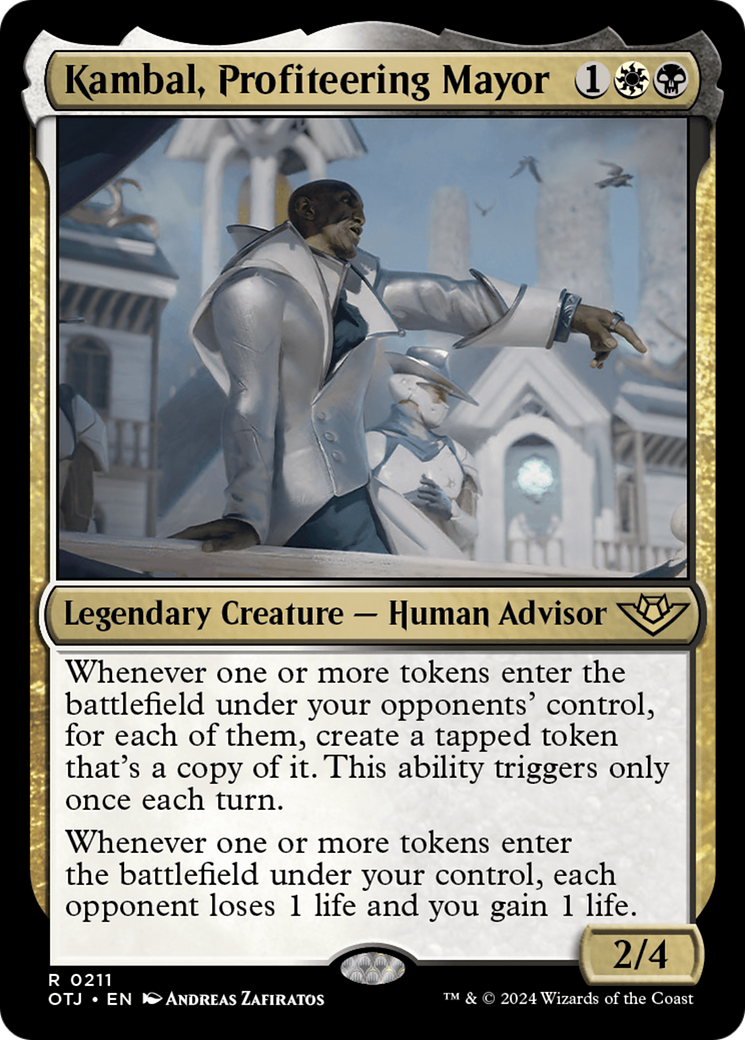 Kambal, Profiteering Mayor (OTJ-211) [Outlaws of Thunder Junction] Foil MTG Single Wizards of the Coast