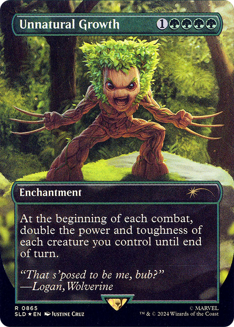 Unnatural Growth (SLD-865) [Secret Lair] Drop (Borderless) Foil MTG Single Wizards of the Coast
