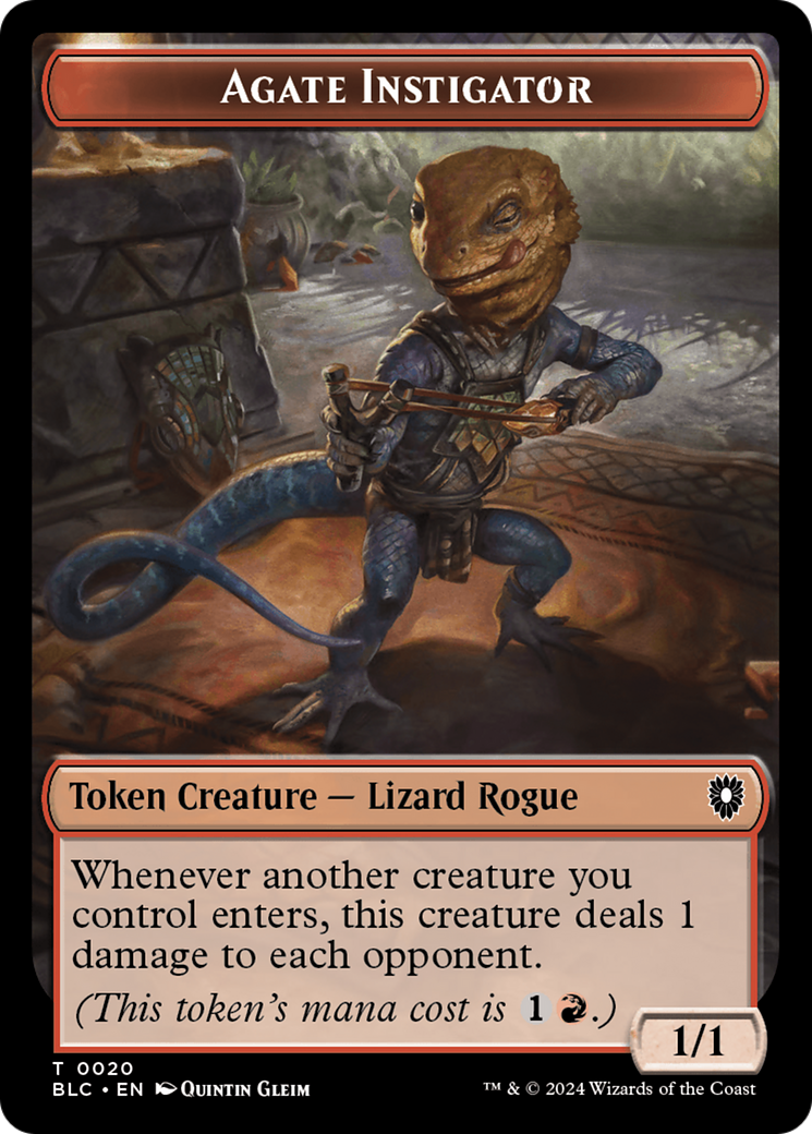 Agate Instigator // Rabbit Double-Sided Token [Tokens] Bloomburrow Commander Tokens MTG Single Magic: The Gathering