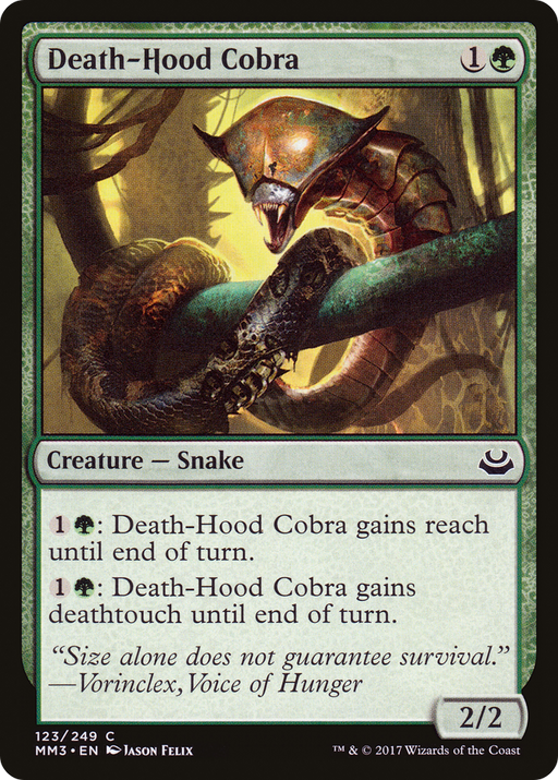 Death-Hood Cobra (MM3-123) [Modern Masters 2017] MTG Single Wizards of the Coast