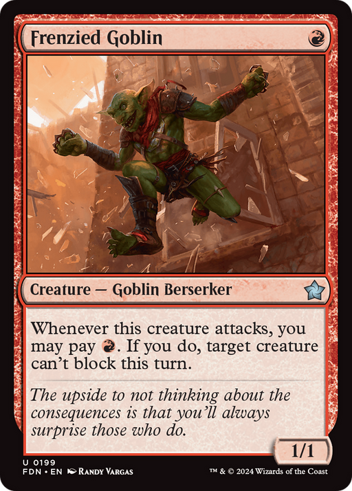 Frenzied Goblin (FDN-199) [Foundations] MTG Single Wizards of the Coast