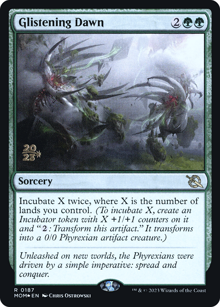 Glistening Dawn (PRE-187S) [March of the Machine Promos] Foil MTG Single Wizards of the Coast