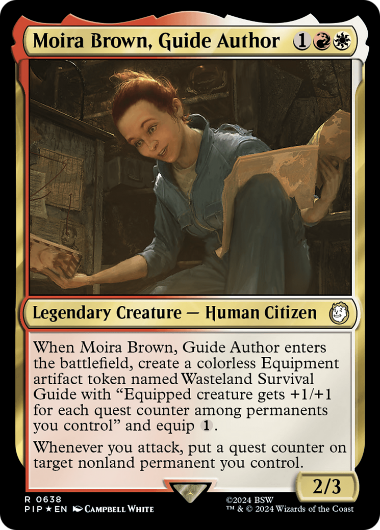 Moira Brown, Guide Author (Surge Foil) (PIP-638) [Fallout] Foil MTG Single Wizards of the Coast