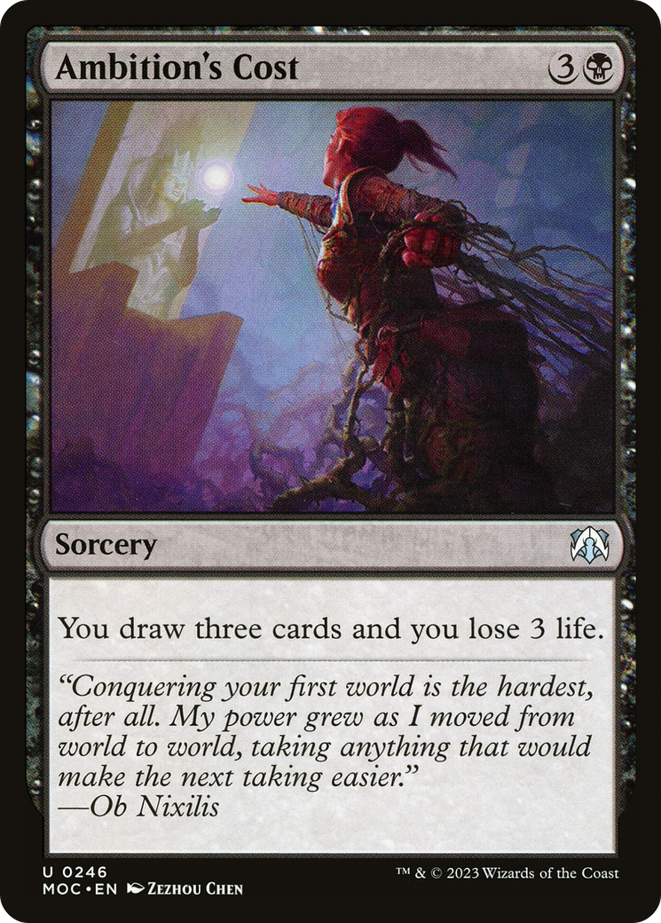 Ambition's Cost (MOC-246) [March of the Machine Commander] MTG Single Wizards of the Coast