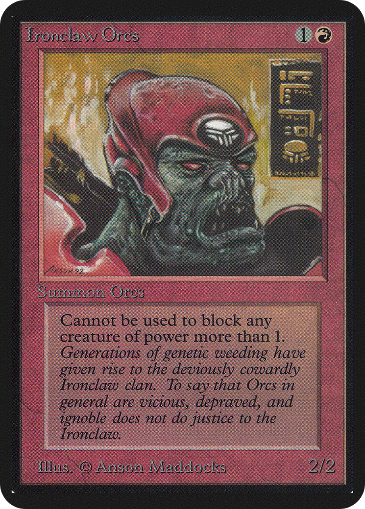 Ironclaw Orcs (LEA-159) [Oldschool] Limited Edition Alpha MTG Single Wizards of the Coast