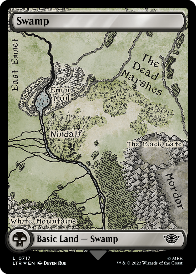 Swamp (0717) (Surge Foil) (LTR-717) [The Lord of the Rings: Tales of Middle-earth] Foil MTG Single Wizards of the Coast