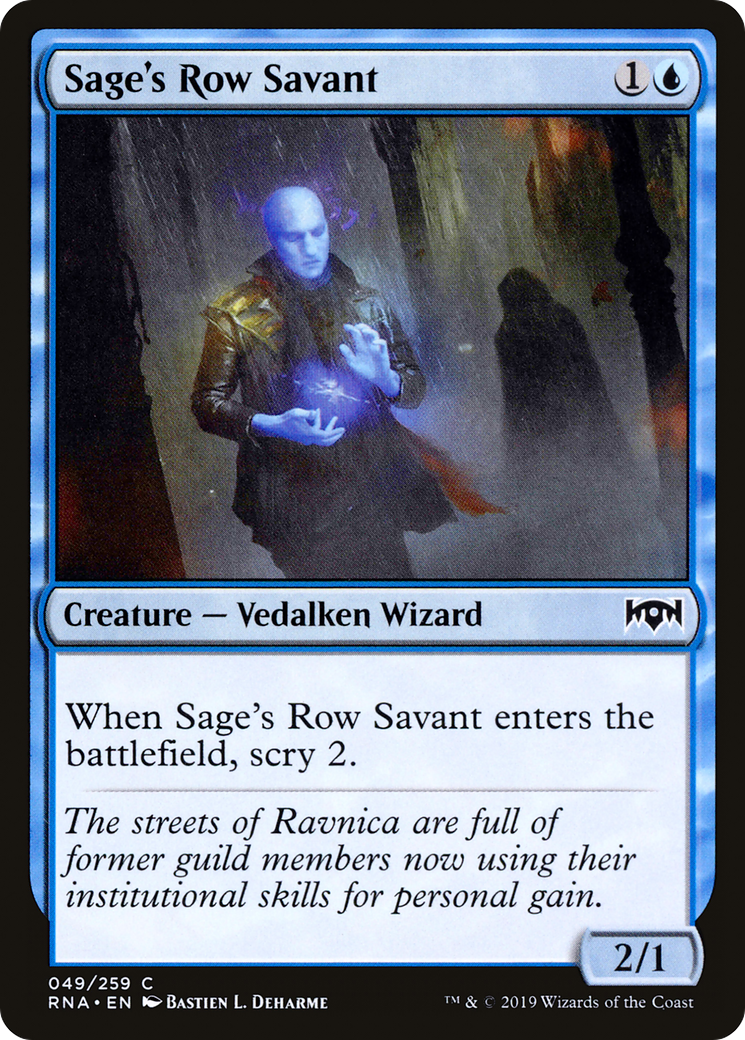 Sage's Row Savant (RNA-049) [Ravnica Allegiance] Foil MTG Single Wizards of the Coast