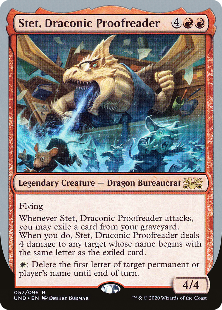 Stet, Draconic Proofreader (UND-057) [Unsanctioned] MTG Single Wizards of the Coast