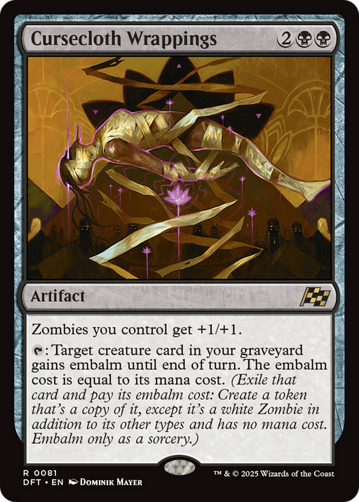 Cursecloth Wrappings (DFT-081) [Aetherdrift] Foil MTG Single Wizards of the Coast