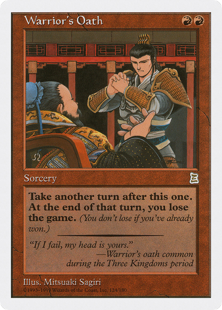 Warrior's Oath (PTK-124) [Oldschool] Portal Three Kingdoms MTG Single Wizards of the Coast