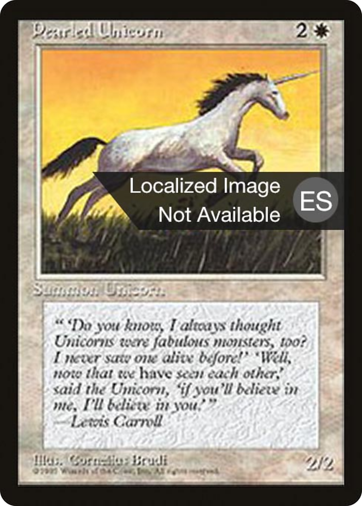 Pearled Unicorn (4BB-039) [Fourth Edition Foreign Black Border] MTG Single Wizards of the Coast