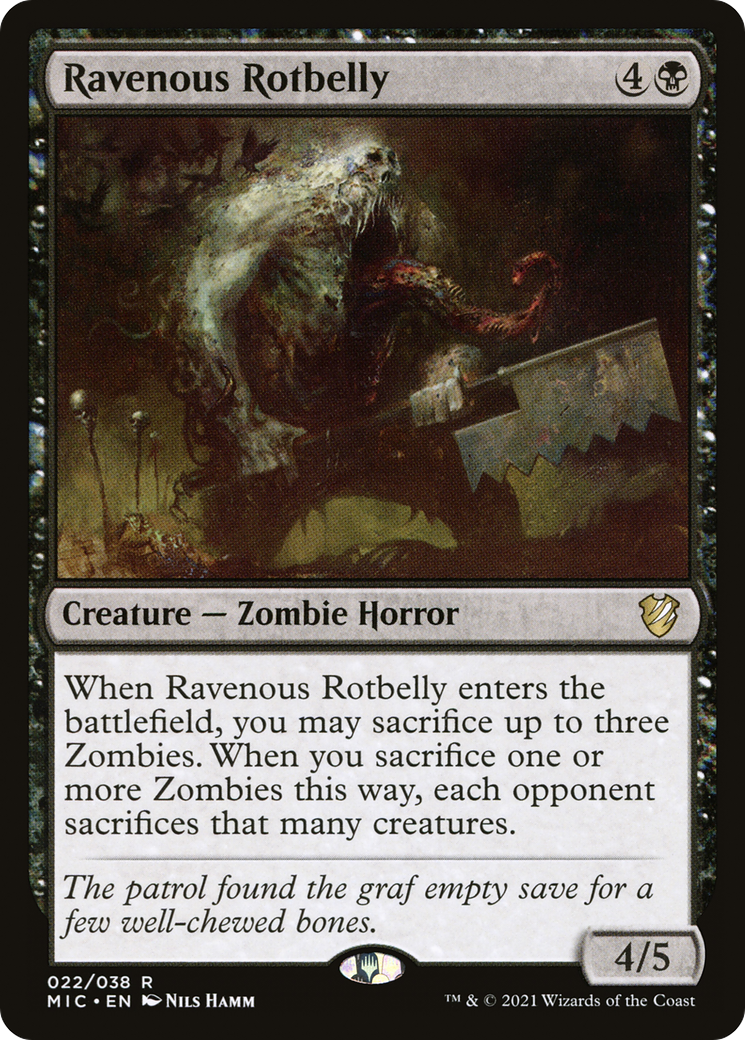 Ravenous Rotbelly (MIC-022) [Midnight Hunt Commander] MTG Single Wizards of the Coast