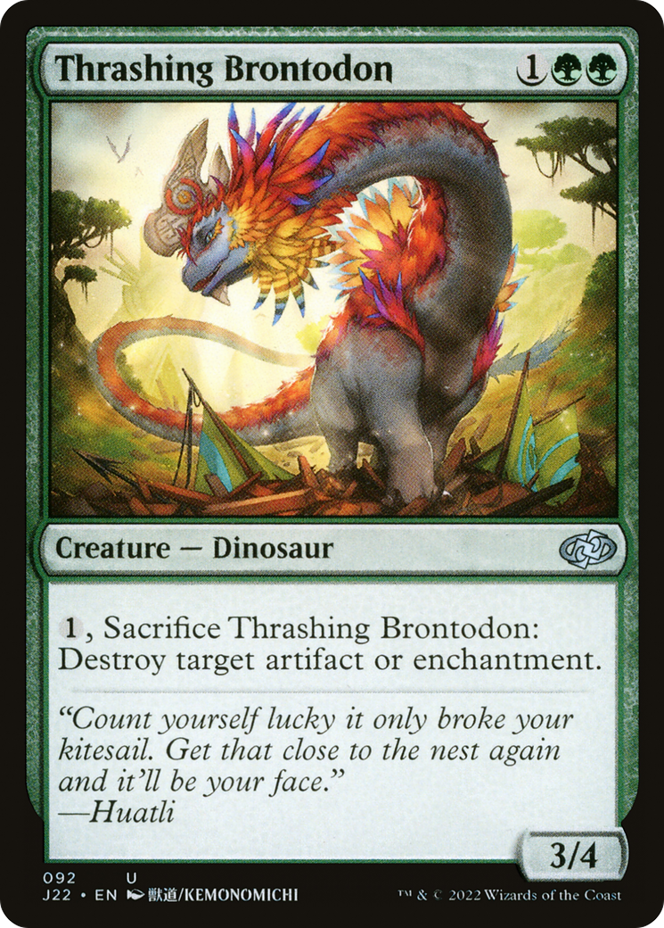 Thrashing Brontodon (J22-092) [Jumpstart 2022] MTG Single Wizards of the Coast