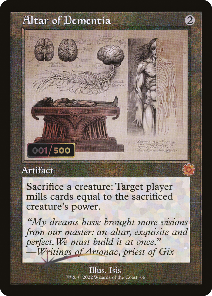 Altar of Dementia (Schematic) (Serial Numbered) (BRR-066) [The Brothers' War Retro Artifacts] Foil MTG Single Wizards of the Coast