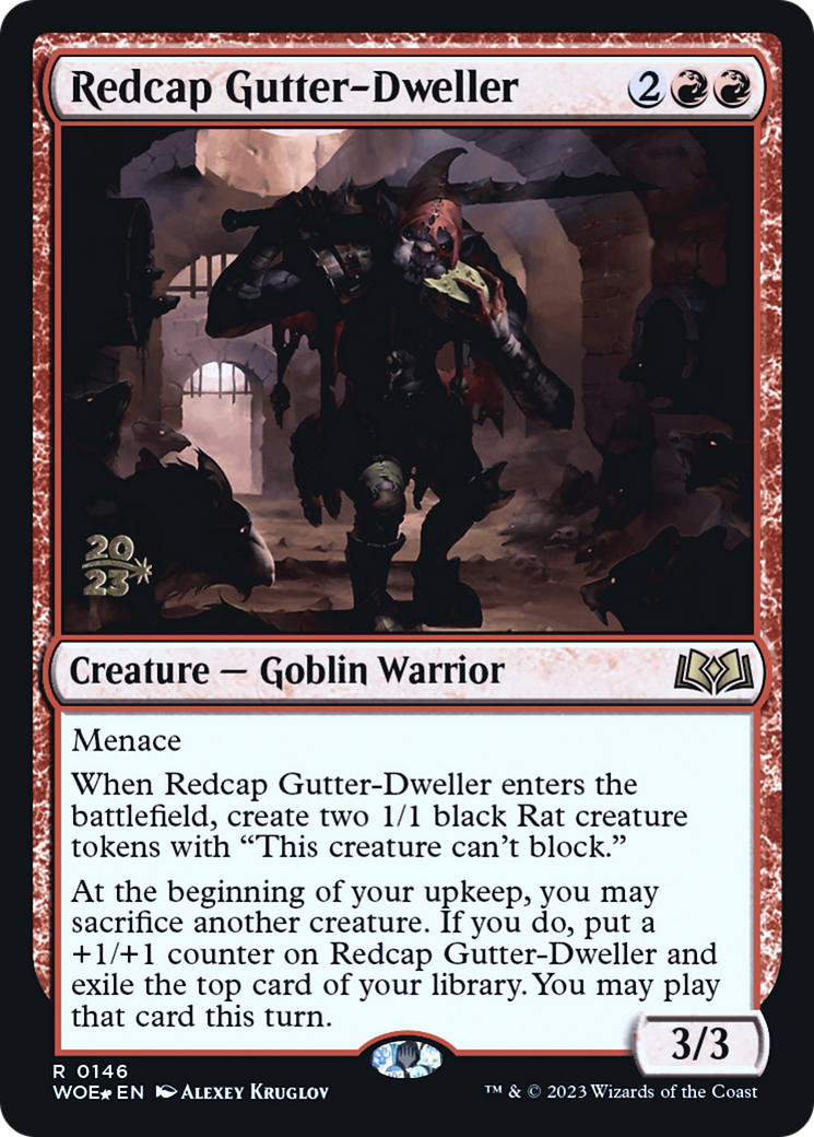 Redcap Gutter-Dweller (PRE-146) [Wilds of Eldraine Promos] Foil MTG Single Wizards of the Coast