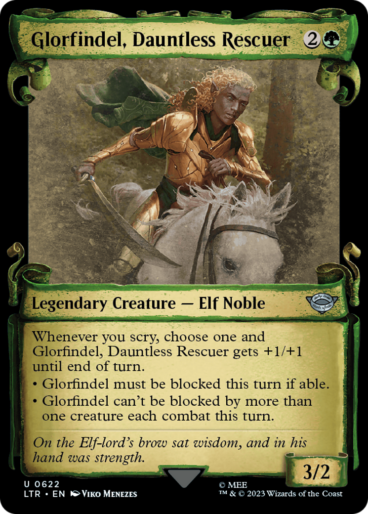 Glorfindel, Dauntless Rescuer (Showcase Scrolls) (LTR-622) [The Lord of the Rings: Tales of Middle-earth] (Showcase) MTG Single Wizards of the Coast