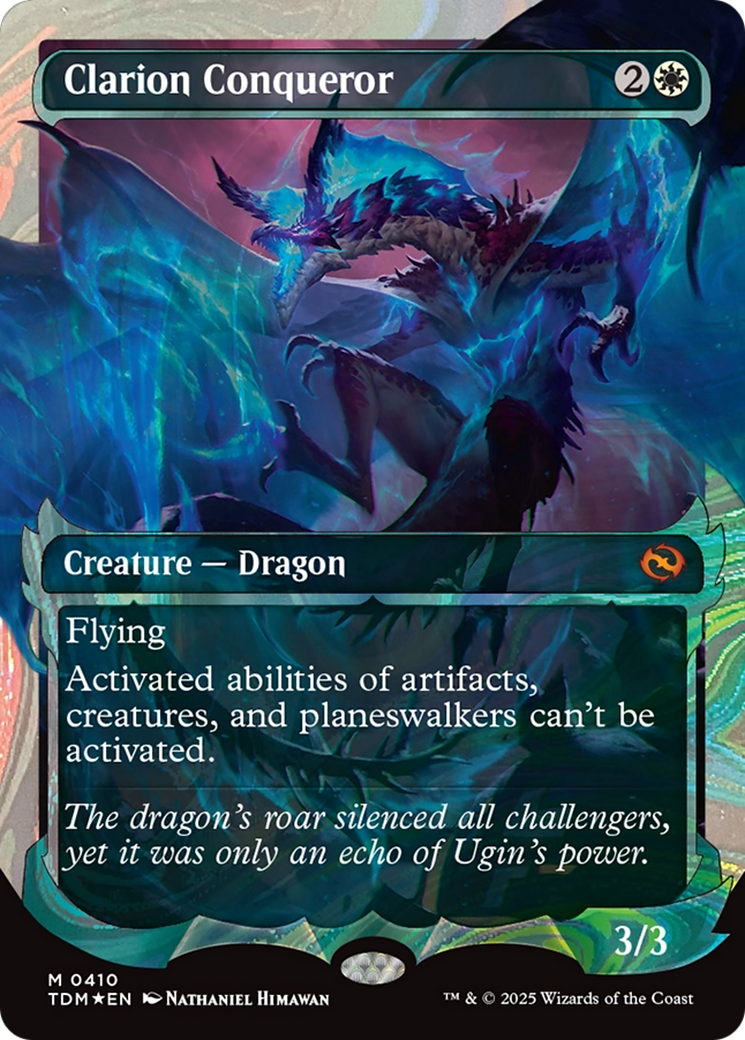 Clarion Conqueror (Halo Foil) (TDM-410) [Tarkir: Dragonstorm] (Showcase) Foil MTG Single Wizards of the Coast